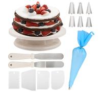BATINO Plateau Tournant Patisserie, Plateau Tournant pour Gâteau, Plaque Tournante Patisserie, Support à Gâteau Rotatif, Kit Patisserie, Accessoire pour Débutants et Professionnels