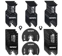 BATIOPV 22Pcs Lame de Scie Oscillante Universelles pour Outil Multifonction - Compatibles avec Makita, Fein, Dremel, Dewalt - Coupe Bois, Métal, Clous, Plastique. Accessoires Précis et Durables