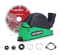 BATIOPV Capot d'aspiration pour meuleuse d'angle - 125 mm / 115 mm - Universel Flex - Capot anti-poussière pour disques diamantés - Accessoires pour disques à tronçonner et meuleuse d'angle - 1 disque
