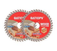 BATIOPV Lot de 2 Disque à Tronçonner Meuleuse 115 x 22,23 mm - Lame de Scie Circulaire 40 Dents en Carbure de Tungstène pour Bois, Contreplaqué, Stratifié, Cloison Sèche et Plastique