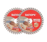 BATIOPV Lot de 2 Disque à Tronçonner Meuleuse 125 x 22,23 mm - Lame de Scie Circulaire 40 Dents en Carbure de Tungstène pour Bois, Contreplaqué, Stratifié, Cloison Sèche et Plastique