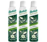 Batiste Naturally Lot de 3 shampoings secs au lait de noix de coco et au chanvre, pour rafraîchir et coiffer les cheveux frisés, sans rinçage, végétalien, avec extraits 100 % naturels, 200 ml