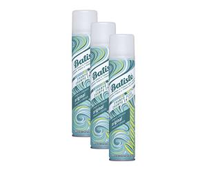 Batiste Shampooing sec original sans sulfate, shampooing végétalien et respectueux de l'environnement pour cheveux parfumés musc, lys, rose, lavande et orange 3 x 200 ml