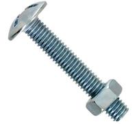 Boulon poelier - acier zingué - 6 x 40 mm - lot de 12