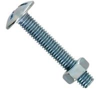 Boulon poelier - acier zingué - 6 x 60 mm - lot de 10
