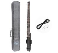 Batking Basse électrique sans tête de voyage, basse électrique à 4 cordes, avec étui et truss Road & Wire