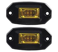 BATLAM 2 Pièces LED De Travail 20W Flood Offroad Driving Auto Fog Lamp pour Jeep 4X4 ATV UTV SUV Truck Boat,Jaune