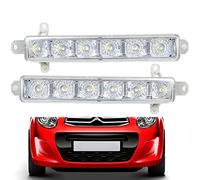 BATLAM 2 Pièces LED Feu De Brouillard Feu De Jour 9802795580 pour Peugeot 308 2013-2020 pour Citroen C-Elysee Berlingo B9 C1 C3 MK2 2005-2020
