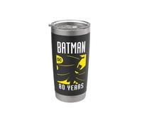 Batman 80 Years Logo Gobelet isotherme en acier inoxydable double paroi