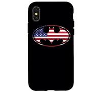 Batman American Flag Oval Coque pour iPhone X/XS