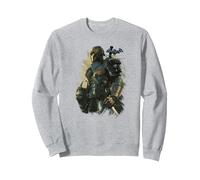 Batman: Arkham Origins Deathstroke Sweatshirt, Unisexe pour Adultes, Gris Chiné, XXL