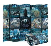 BATMAN Batcave Tiles Plaid Ultra Doux au Toucher Soyeux - 152 x 127 cm