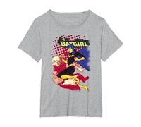 Batman Batgirl Crunch T-Shirt, Femme Grandes Tailles, Gris Chiné, 5X
