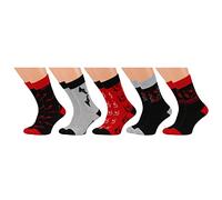 BATMAN Chaussettes longues homme noires et rouges - 5 paires, OEKO-TEX 40-42 EU / 6-8 UK