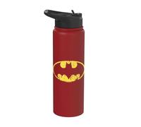 Batman Classic Logo Distressed Gray Stainless Steel Insulated Water Bottle