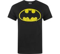 Batman Distressed Logo T-shirt pour homme NS4012 (S) (Noir)