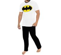 Batman Pyjamas Pyjamas pour Hommes | Pyjama Homme Batarang à Manches Courtes | Pyjama en Coton Blanc pour Hommes, Medium