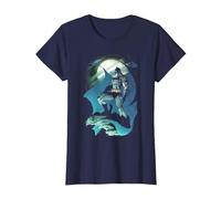 Batman Glow of The Moon T-Shirt, Femme, Bleu Marine, XL