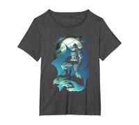 Batman Glow of The Moon T-Shirt, Femme Grandes Tailles, Chiné Foncé, 5X