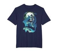 Batman Glow of The Moon T-Shirt, Homme Grandes Tailles, Bleu Marine, 4X Tall