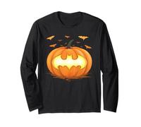 Batman Halloween Jack-o-Lantern Pumpkin Logo Manche Longue