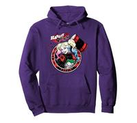 Batman Harley Quinn Joker Patch Sweat à Capuche, Unisexe pour Adultes, Violet, M