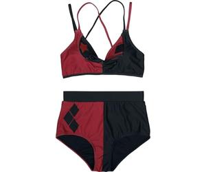 BATMAN Harley Quinn Stars and Diamonds Femme Bikini Rouge/Noir XL 85% Polyester, 15% Élasthanne