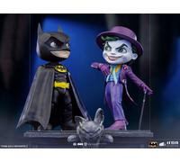BATMAN Keaton & JOKER Nicholson Tim Burton 1989 Mini Co. Iron Studios Sideshow
