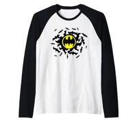 Batman Logo and Bat Swarm Manche Raglan