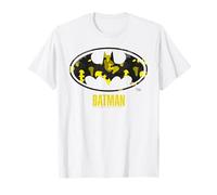 Batman Logo Batman Emblème Jaune Noir Silhouette Graphique T-Shirt
