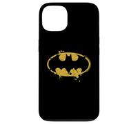 Batman Logo Splash Emblème Graffiti Jaune sur Noir Coque pour iPhone 13