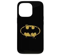 Batman Logo Splash Emblème Graffiti Jaune sur Noir Coque pour iPhone 13 Pro