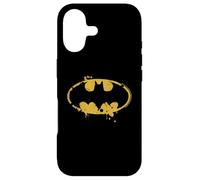 Batman Logo Splash Emblème Graffiti Jaune sur Noir Coque pour iPhone 17