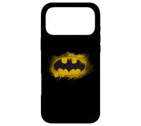 Batman Logo Yellow Burst Hero Night Emblème Glow Coque pour iPhone 17 Pro Max