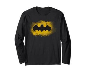 Batman Logo Yellow Burst Hero Night Emblème Glow Manche Longue