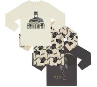 Batman Lot de 3 t-shirts à manches longues 100 % coton peigné, Multicolore, 5-6 ans