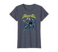Batman Nightwing T-Shirt, Femme, Bleu Chiné, XS