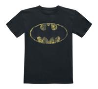 Batman Officiellement Sous Licence Distressed Logo Unisex Enfant T-Shirt - Noir 11/12 Années