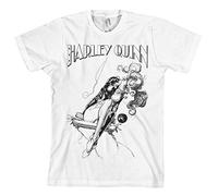 BATMAN Officiellement sous Licence Harley Quinn Sways Hommes T-Shirt (Blanc), Large