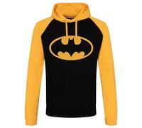 BATMAN Officiellement sous Licence Signal Logo Baseball Sweat À Capuche (Noir-Jaune), Medium