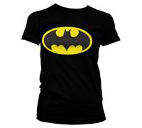 BATMAN Officiellement sous Licence Signal Logo Femme T-Shirt (Noir), Small