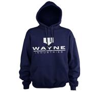 BATMAN Officiellement sous Licence Wayne Industries Logo Sweat À Capuche (Marine Bleu), Small