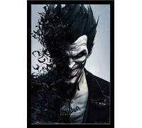 Batman - Poster - Arkham Origins - Joker Bats + cadre amovible, Shinsuke® Maxi MDF noir, vitre acrylique