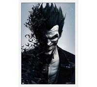 Batman - Poster - Joker Arkham Origins + cadre interchangeable, Shinsuke® Maxi MDF blanc, vitre acrylique