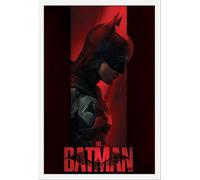 Batman - Poster - Out of the Shadows + cadre amovible, Shinsuke® Maxi MDF blanc, vitre acrylique