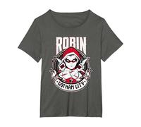 Batman Robin Gotham City T-Shirt, Femme Grandes Tailles, Asphalte, 2X