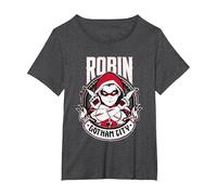 Batman Robin Gotham City T-Shirt, Femme Grandes Tailles, Chiné Foncé, 2X