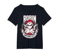 Batman Robin Gotham City T-Shirt, Femme Grandes Tailles, Noir, 5X