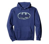 Batman Smoke Signal Logo Sweat à Capuche, Unisexe pour Adultes, Bleu Marine, S