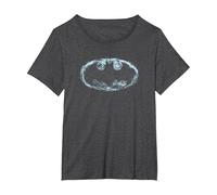 Batman Smoke Signal Logo T-Shirt, Femme Grandes Tailles, Chiné Foncé, 5X